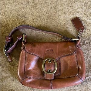 Small brown leather Coach purse